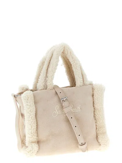 Mc2 Saint Barth Shearling Embroidery Mini Bag In Neutral