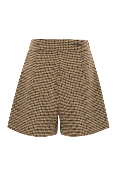 Mc2 Saint Barth Aya - Pied De Poule Patterned Shorts In Brown
