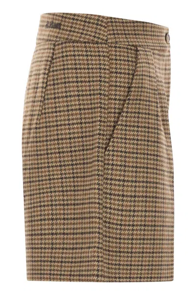 Mc2 Saint Barth Aya - Pied De Poule Patterned Shorts In Brown