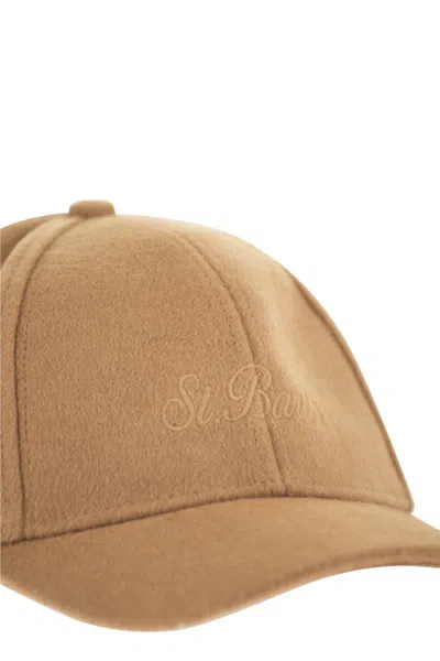 Mc2 Saint Barth Cap With Visor And Logo In Brown