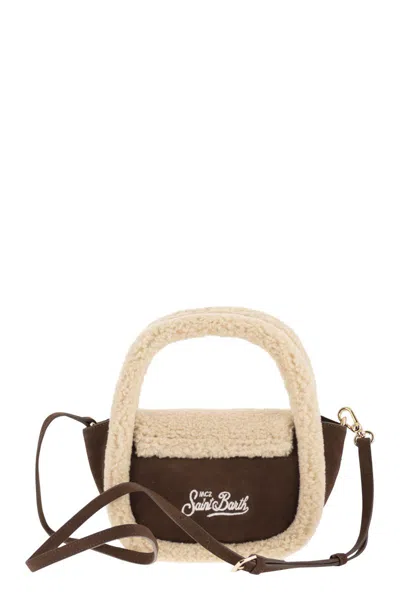 Mc2 Saint Barth Gilda Mutton - Mini Shearling Bag In Brown