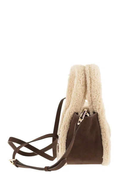 Mc2 Saint Barth Gilda Mutton - Mini Shearling Bag In Brown