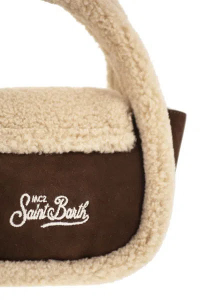 Mc2 Saint Barth Gilda Mutton - Mini Shearling Bag In Brown