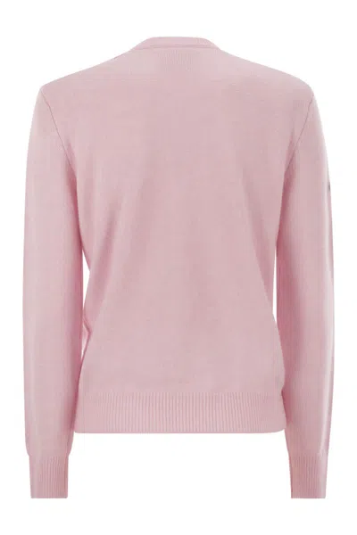 Mc2 Saint Barth Pink Wool Blend New Queen Embroidered Sweater In Pink