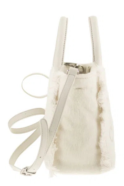 Mc2 Saint Barth Vanity Mini - Wool Blend Handbag In White