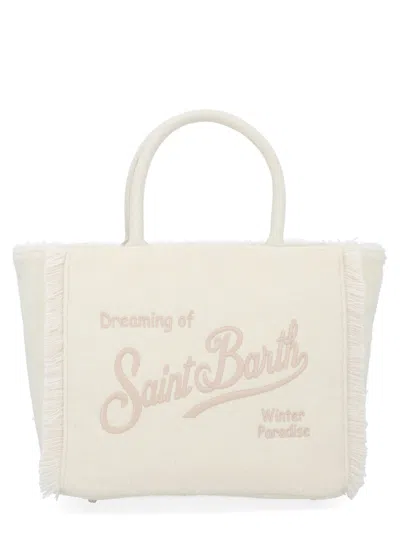 Mc2 Saint Barth White Wool-polyester Handbag In Neutral