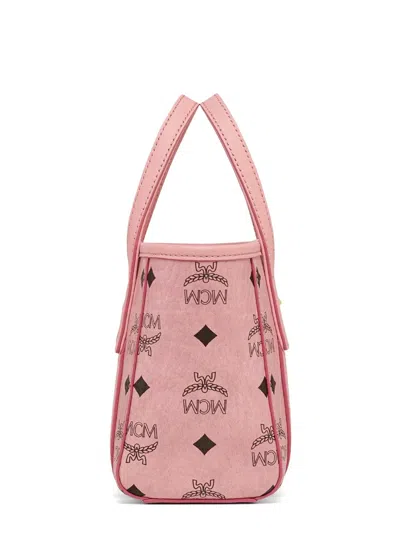 Mcm Mini Toni Visetos Coated Canvas Top Handle Shopper Bag In Pink