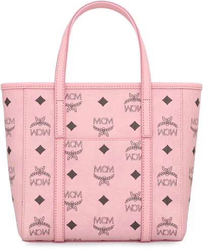 Mcm Mini Toni Visetos Coated Canvas Top Handle Shopper Bag In Pink