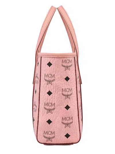 Mcm Mini Toni Visetos Coated Canvas Top Handle Shopper Bag In Pink