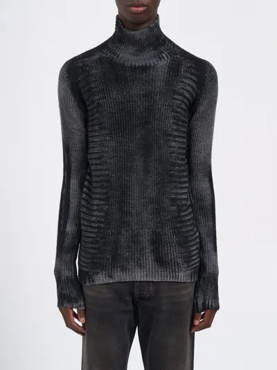 Md75 Sprayed High Neck Sweater In Green