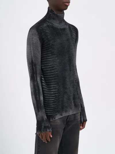 Md75 Sprayed High Neck Sweater In Green