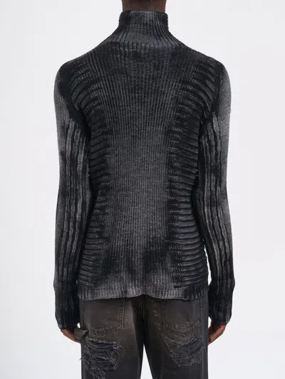 Md75 Sprayed High Neck Sweater In Green