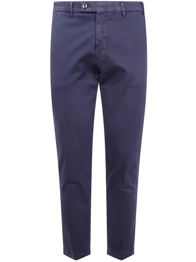 Michael Coal Button-fly Cotton Trousers In Blue