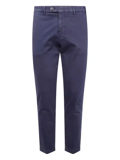 Michael Coal Button-fly Cotton Trousers In Blue