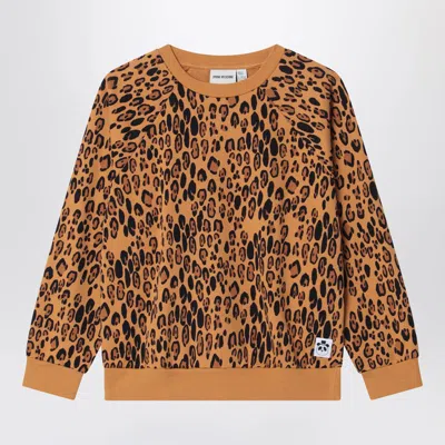 Mini Rodini Organic Cotton Leopard Print Crewneck Sweatshirt In Animal Print