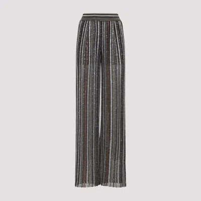 Missoni Pantalone In Misto Viscosa Stretch Ricamata Donna In Gray