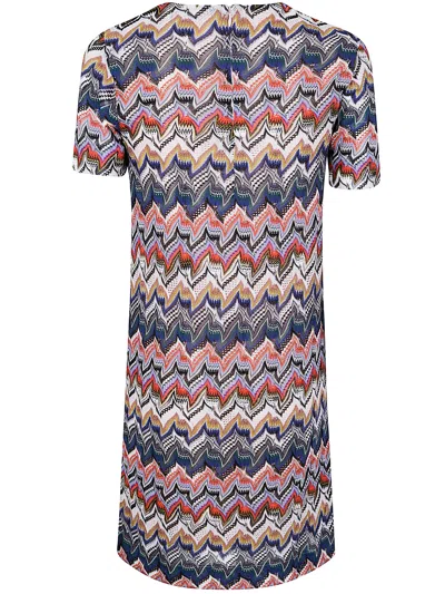 Missoni Short Dress With Half Sleeves In Embroidered Lace In Multi