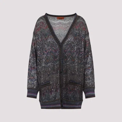Missoni Oversized V-neck Cardigan With Zigzag Pattern In Multi