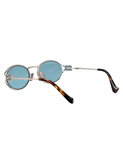 Miu Miu Argento Metal Sunglasses In Metallic