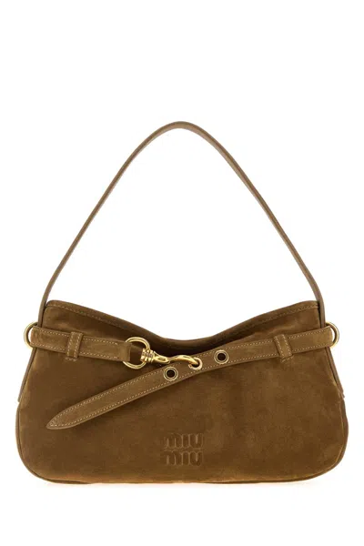 Miu Miu Biscuit Suede Avenue Shoulder Bag