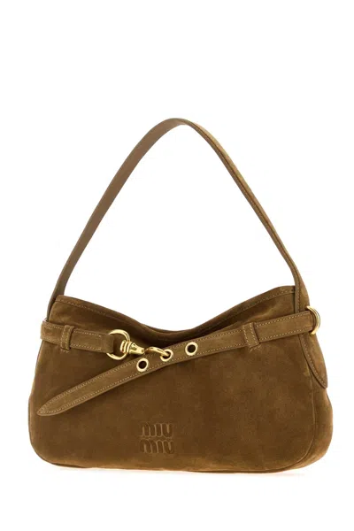 Miu Miu Biscuit Suede Avenue Shoulder Bag