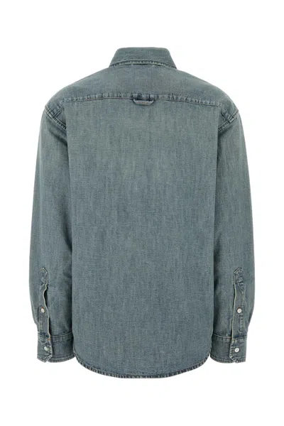 Miu Miu Chambray Denim Shirt In Blue