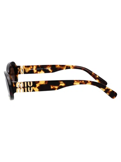 Miu Miu Havana Acetate Sunglasses In Brown
