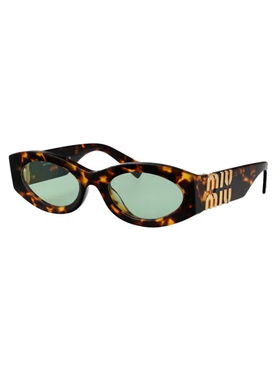 Miu Miu Havana Miele Acetate Sunglasses In Brown