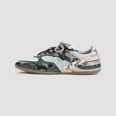 Miu Miu Gymnasium Technical Fabric And Python-print Ayers Leather Sneakers In Gray