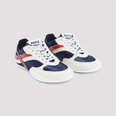 Miu Miu Multicolor Tech Fabric And Suede Gymnasium Sneakers In Animal Print