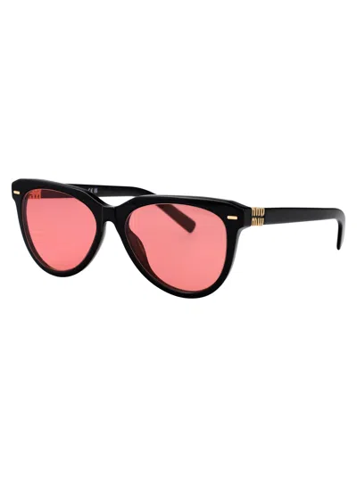 Miu Miu Nero Acetate Sunglasses In Burgundy