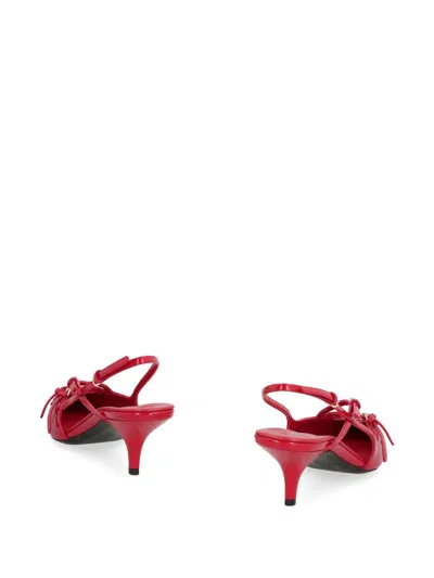 Miu Miu Miumiu Women Patent Leather Slingbacks With Buckles In Red