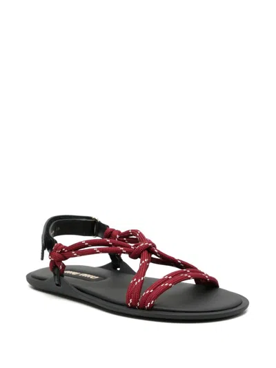 Miu Miu Red Sandals Women In Brown