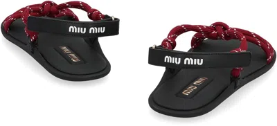 Miu Miu Red Sandals Women In Brown