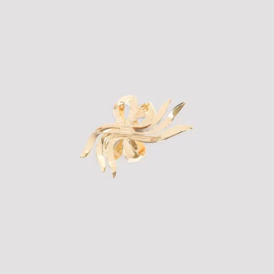 Miu Miu Tourbillon Metal Brooch In Gold