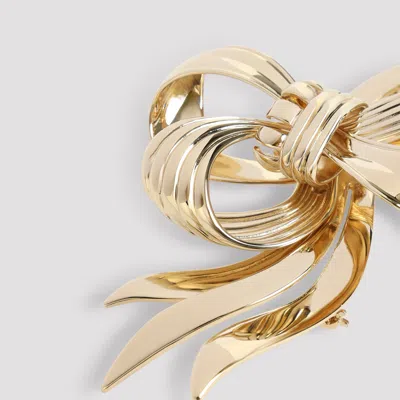 Miu Miu Tourbillon Metal Brooch In Gold