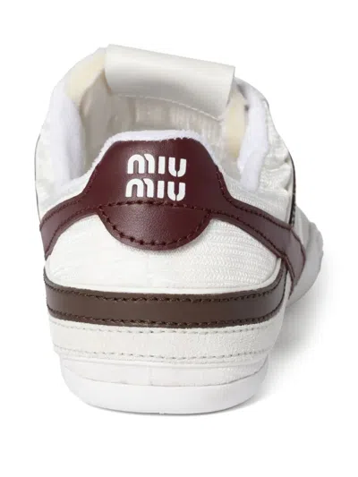 Miu Miu Women Two-tone Tech Fabric And Suede Gymnasium Sneakers In Multi