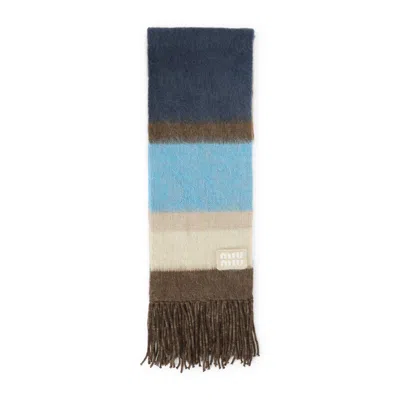 Miu Miu Embroidered Mohair Blend Scarf