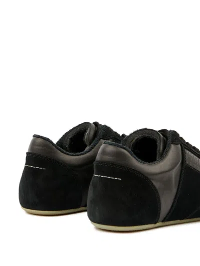 Mm6 Maison Margiela Black Leather And Suede Anatomic Sneakers