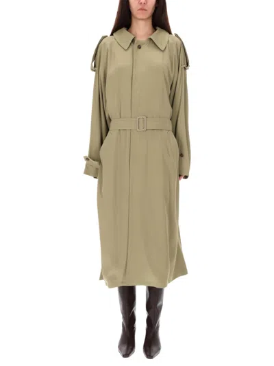 Mm6 Maison Margiela Beige Viscose Trench Coat In Brown