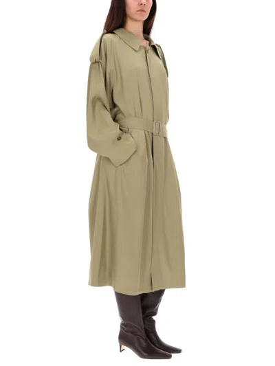 Mm6 Maison Margiela Beige Viscose Trench Coat In Brown