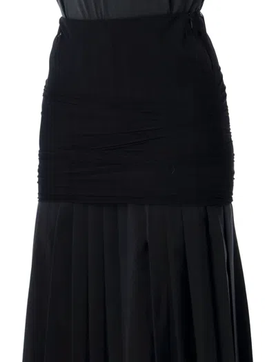 Mm6 Maison Margiela Black Tshirt With Numeric Patch And Tape Detail In Black