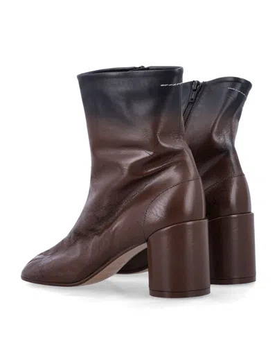 Mm6 Maison Margiela Black Ovine Leather Boots In Brown