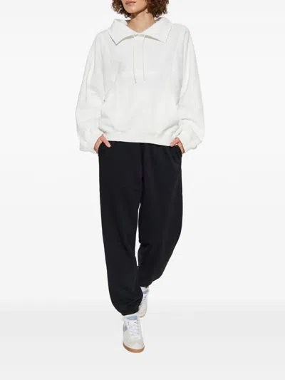 Mm6 Maison Margiela Drawstring Spread-collar Sweatshirt In White
