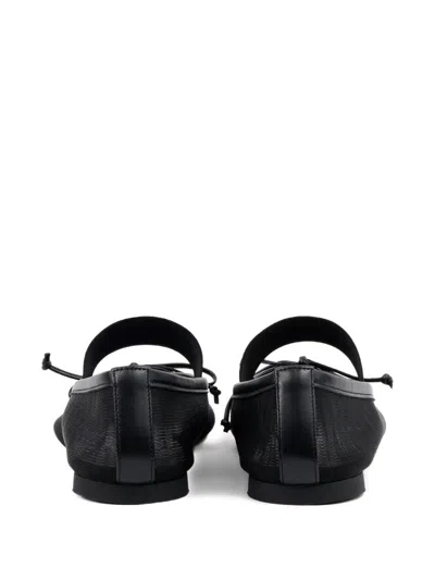 Mm6 Maison Margiela Elasticated Bow Flats In Black