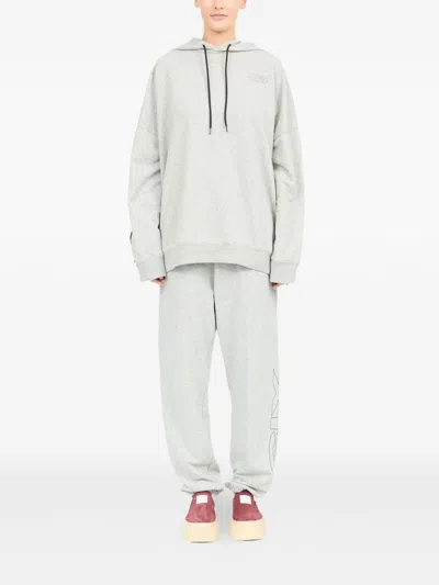 Mm6 Maison Margiela Two-tone Hooded Sweatshirt In Gray