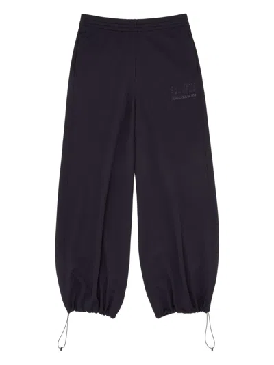 Mm6 Maison Margiela Relaxed Fit Trousers Drawstring Hem In Black