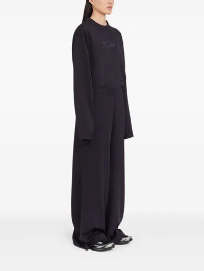 Mm6 Maison Margiela Relaxed Fit Trousers Drawstring Hem In Black