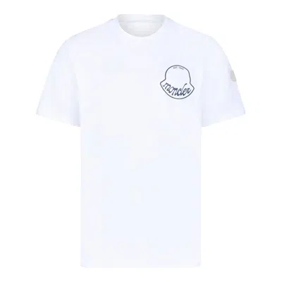Moncler Printed T-shirt In Cotton In White