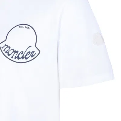 Moncler Printed T-shirt In Cotton In White